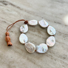 Load image into Gallery viewer, Lena Skadegard | White Oval Coin Pearl Bracelet
