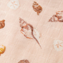 Load image into Gallery viewer, Milkbarn | Seashells Big Lovey Three-Layer Muslin Blanket
