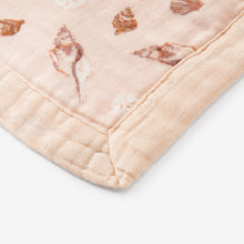 Load image into Gallery viewer, Milkbarn | Seashells Big Lovey Three-Layer Muslin Blanket
