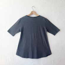 Load image into Gallery viewer, Mill Valley | Half Sleeve Tee in Charcoal Stripes
