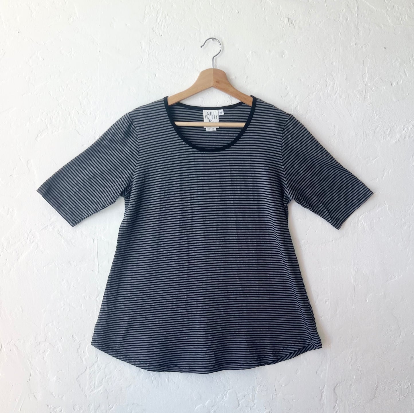 Mill Valley | Half Sleeve Tee in Charcoal Stripes