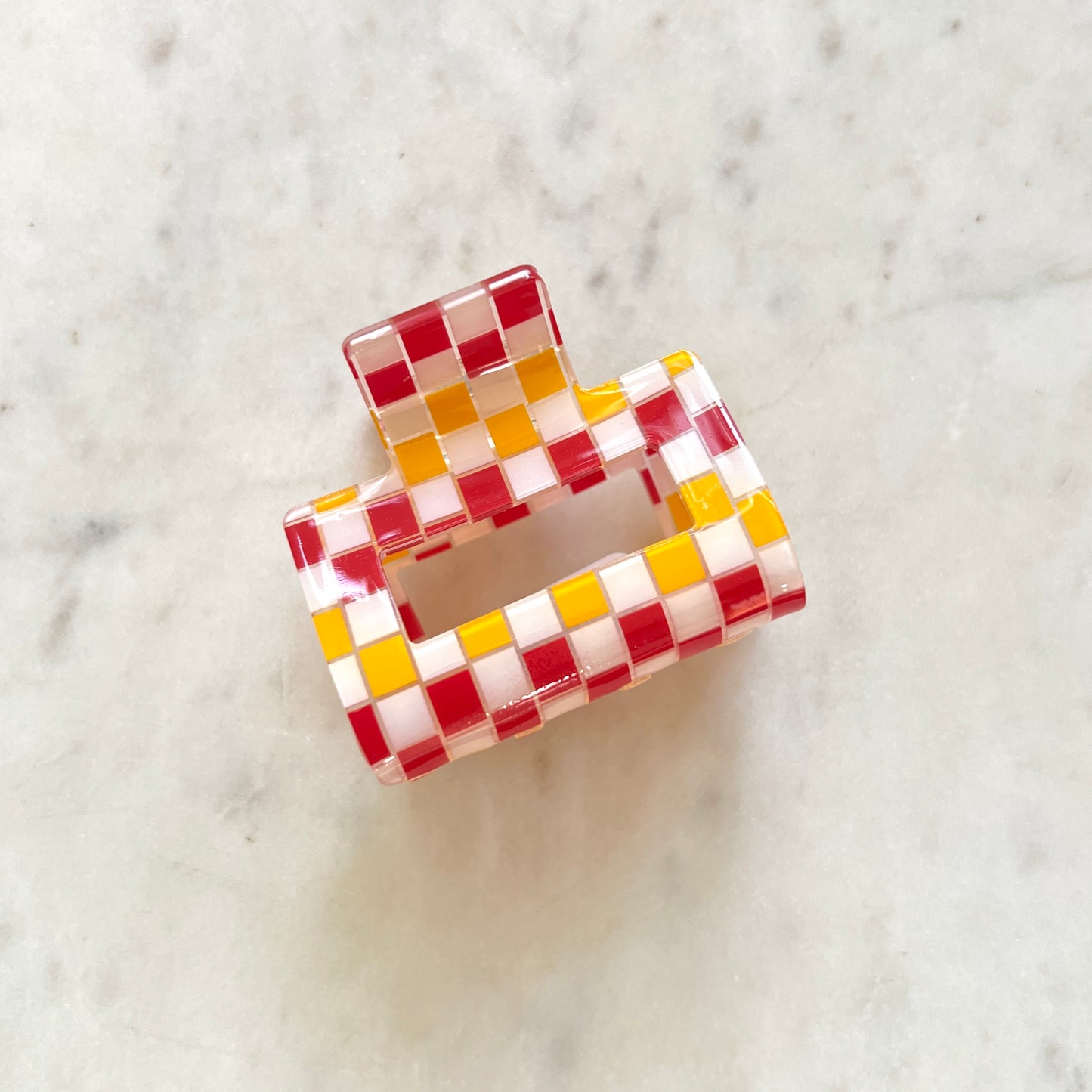 Red Checker Hair Claw