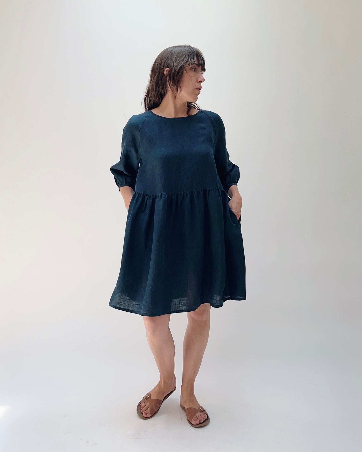 Babydoll Dress in Navy