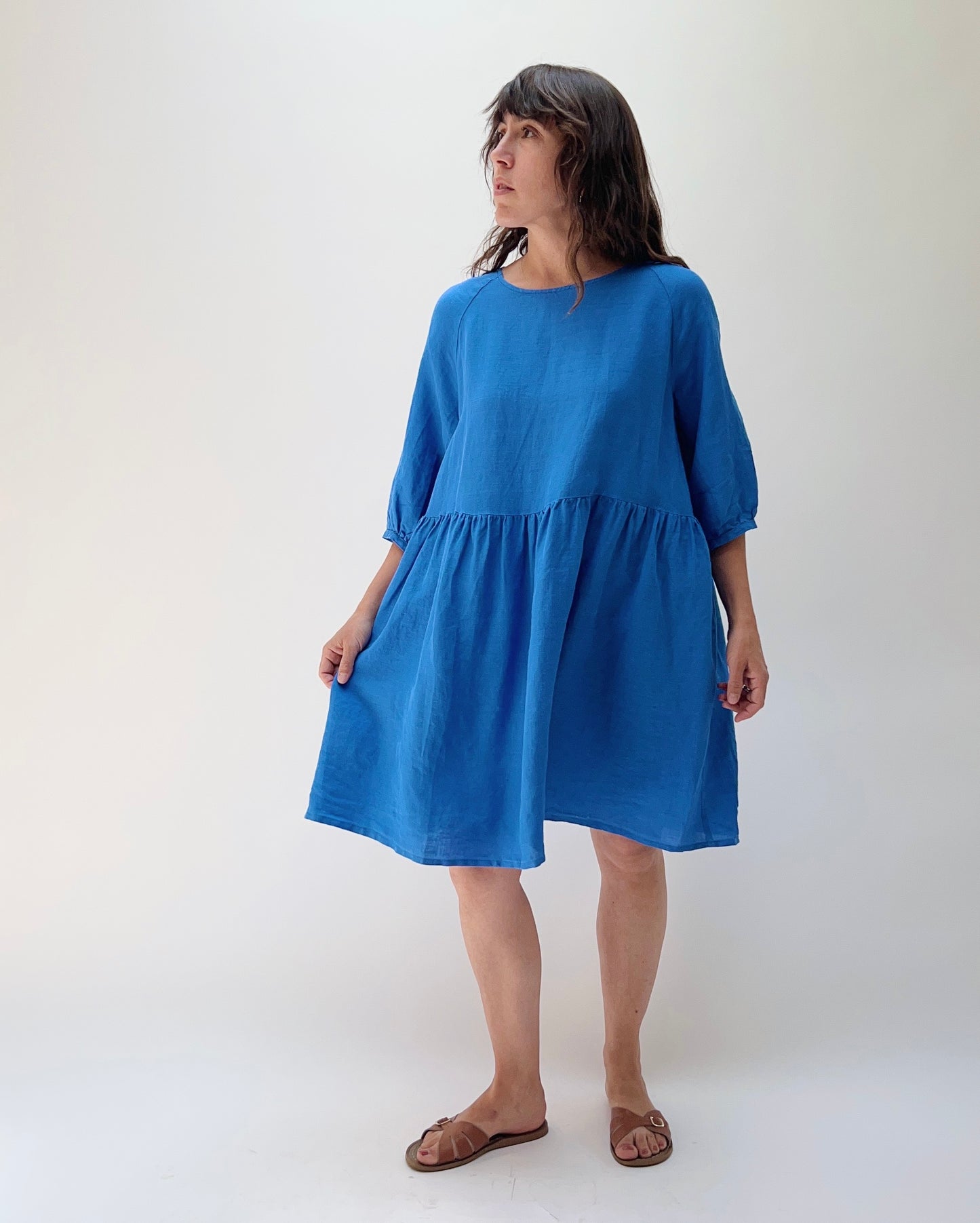 Babydoll Dress in Flax Flower