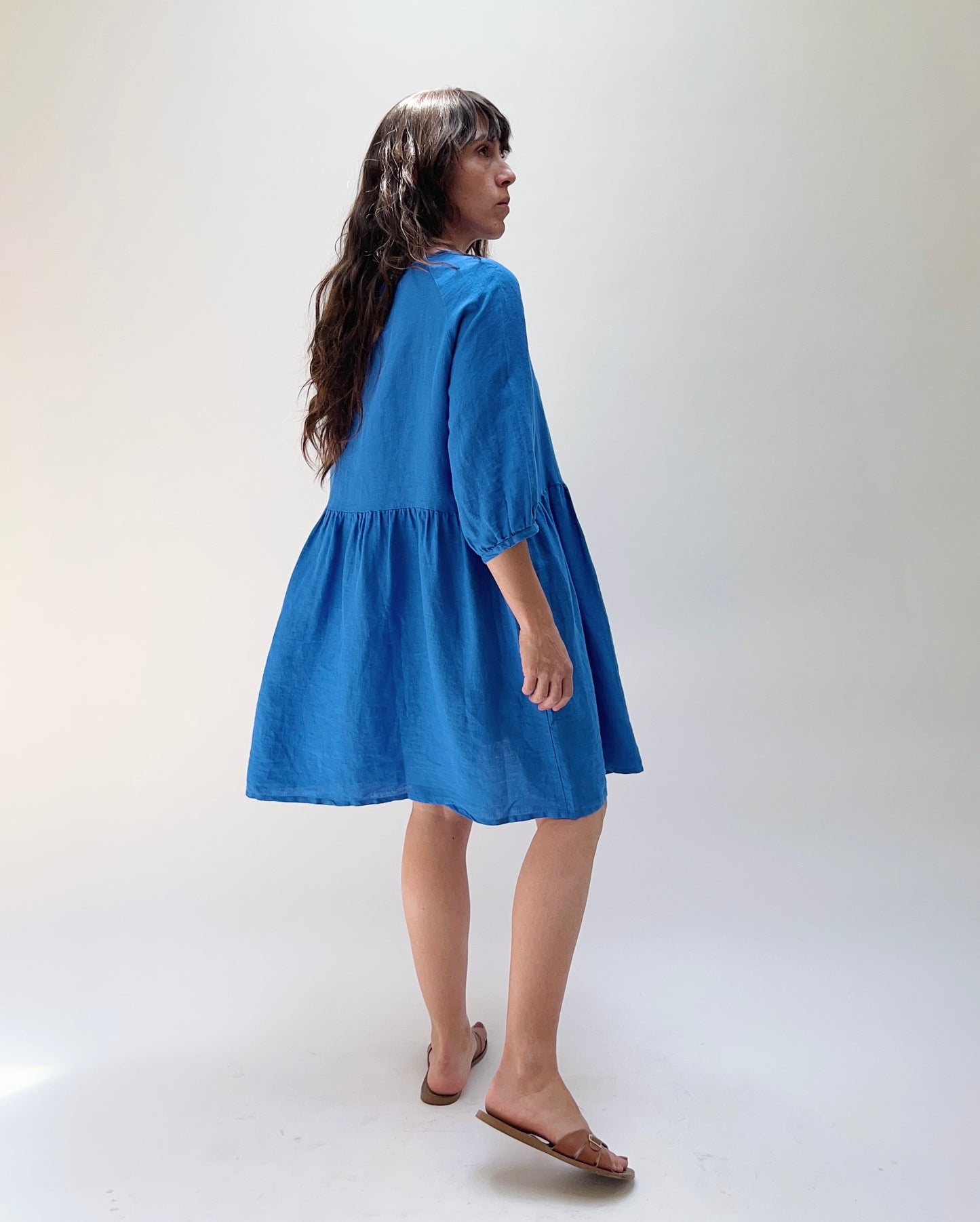 Babydoll Dress in Flax Flower
