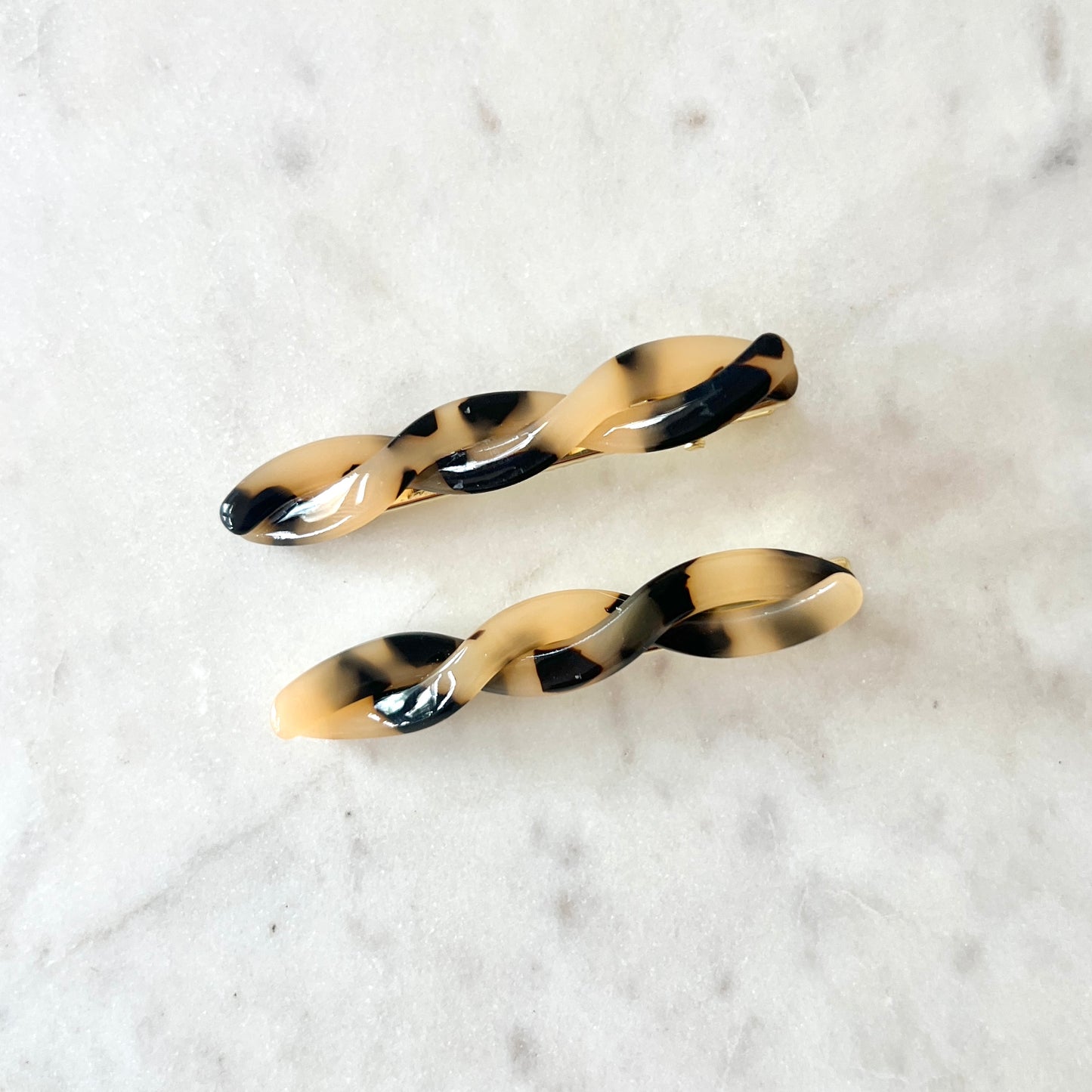 Light Tortoise Hair Twist Clip Set