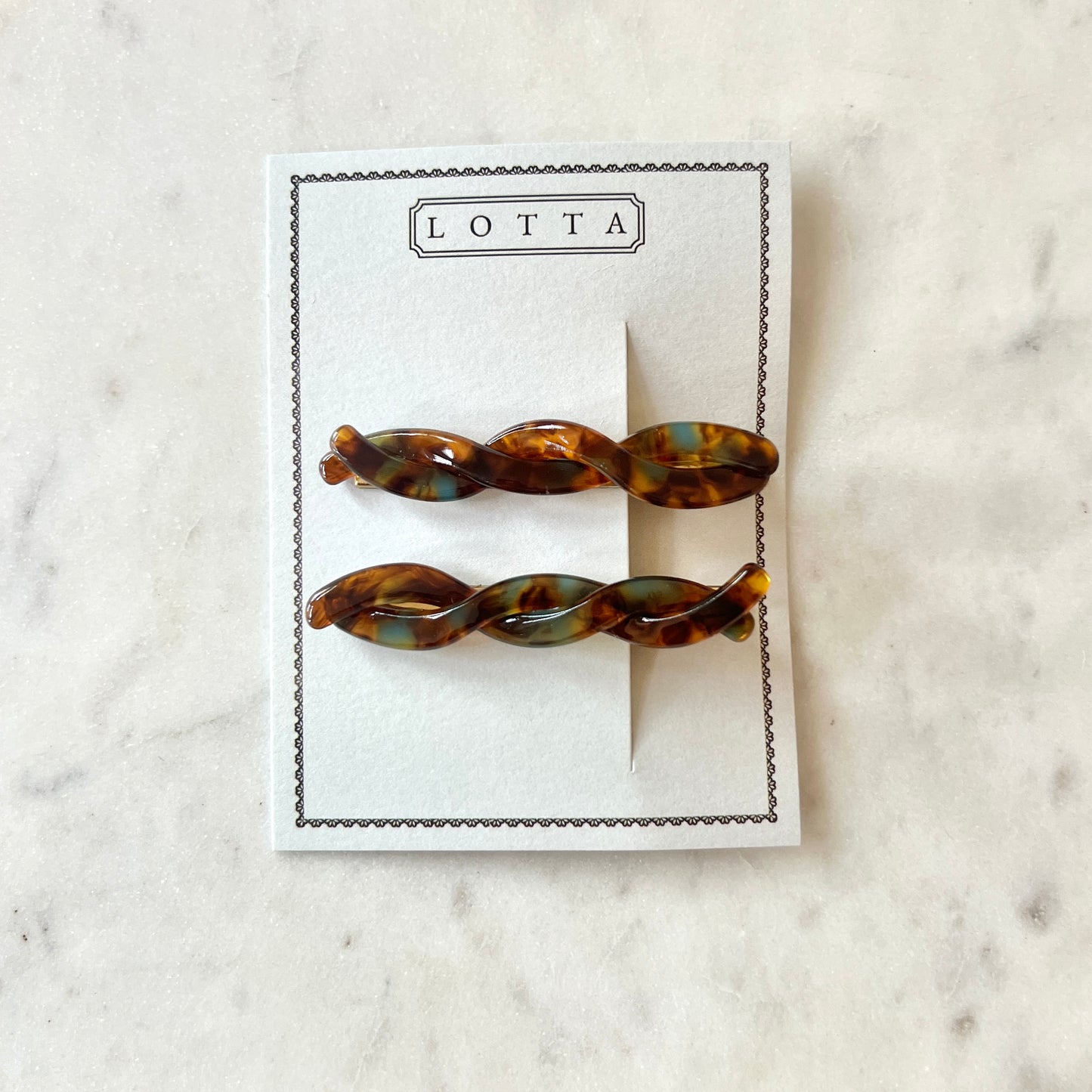 Blue Coffee Hair Twist Clip Set