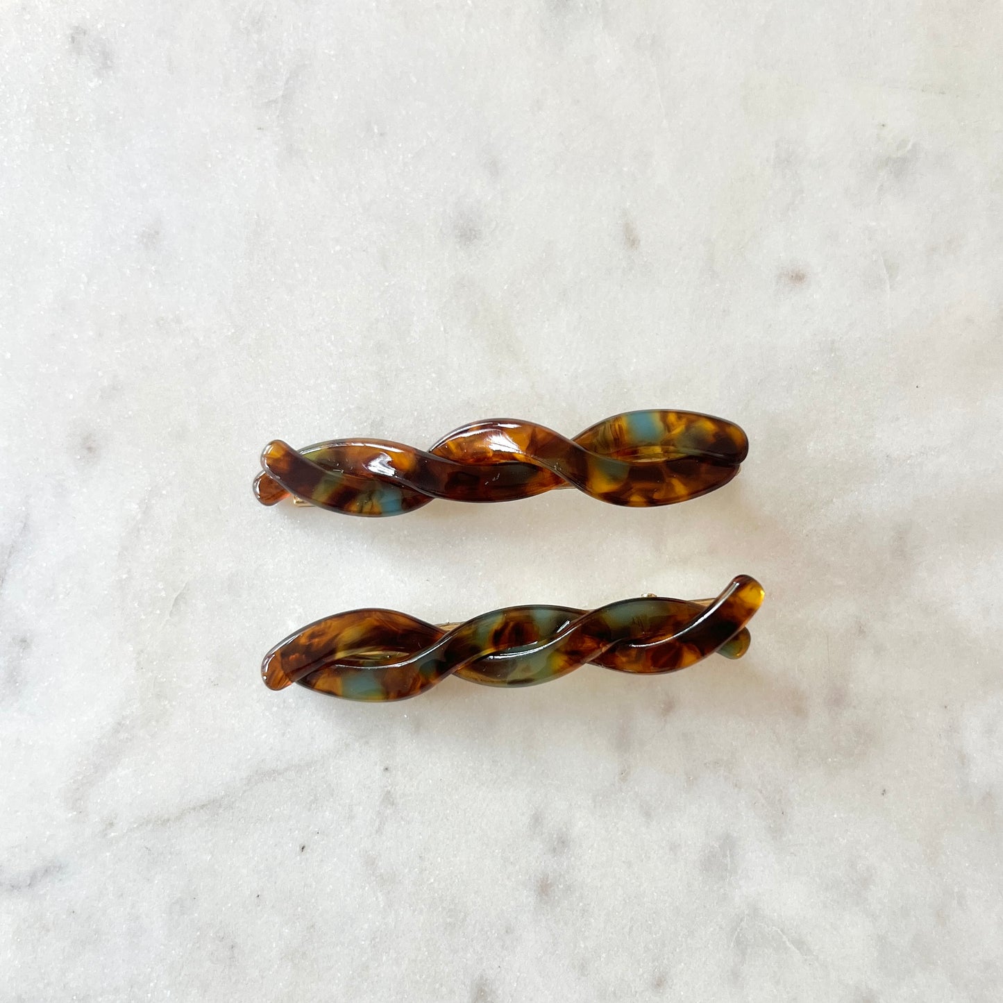 Blue Coffee Hair Twist Clip Set