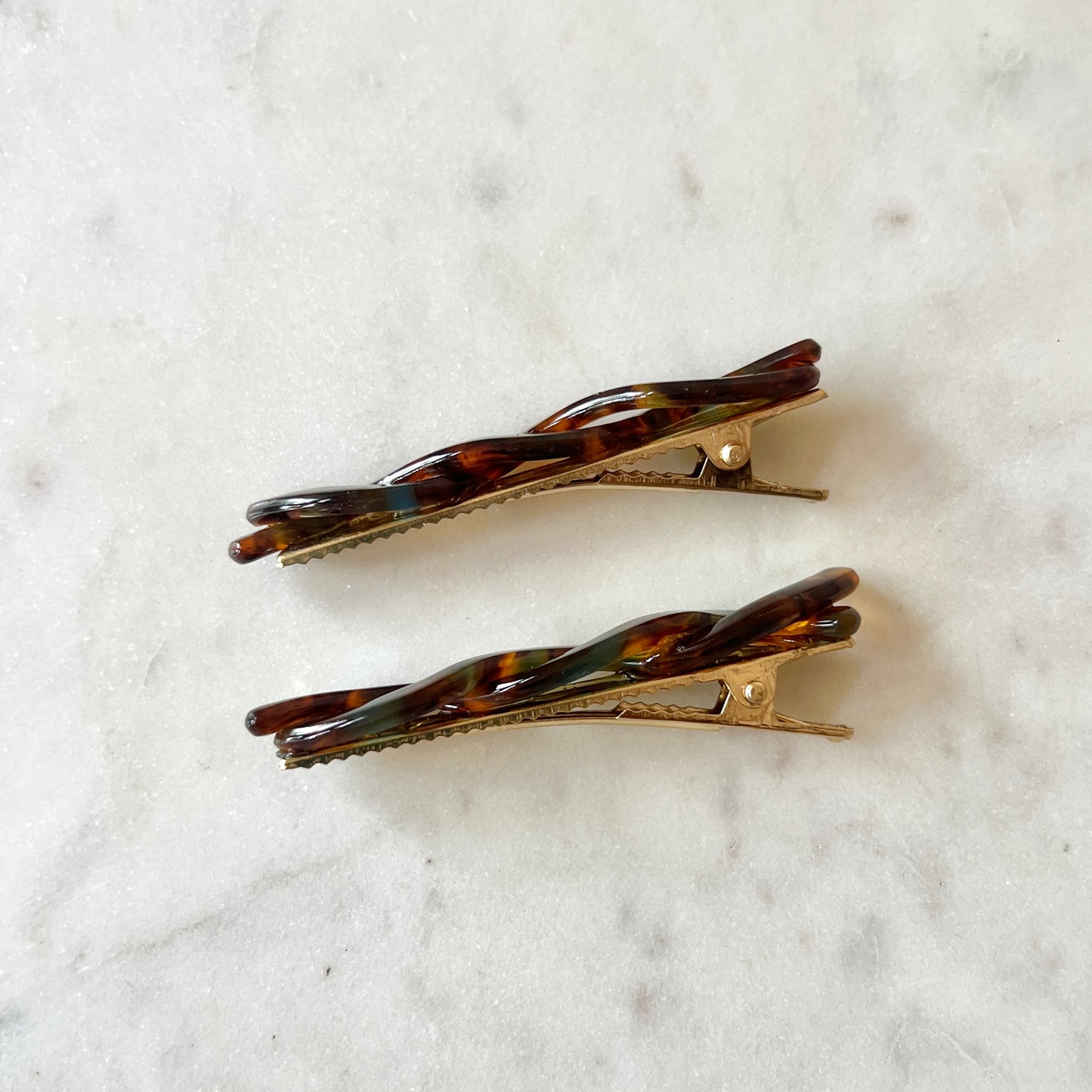 Blue Coffee Hair Twist Clip Set