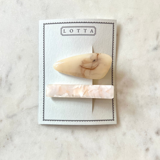 Quartz Pebble Clip Set