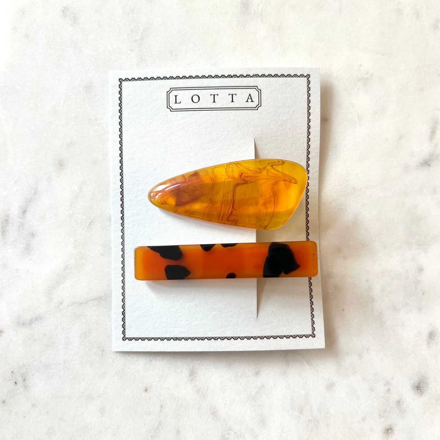 Amber Pebble Clip Set
