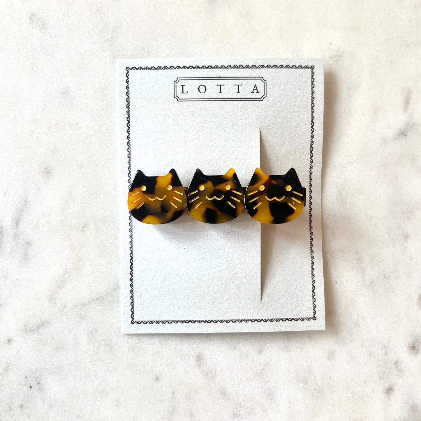 Cute Cats Hair Clip in Tortoise