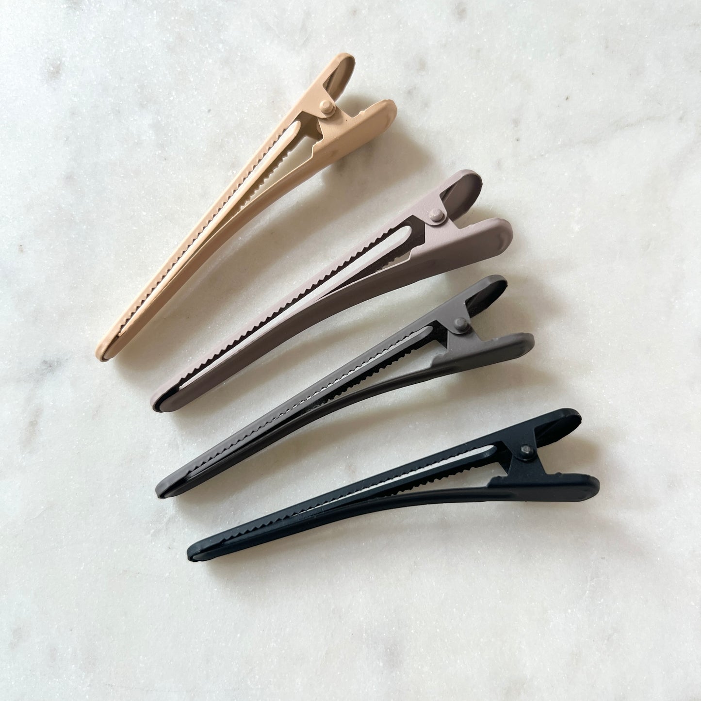 Set of Four Neutral Hair Clips