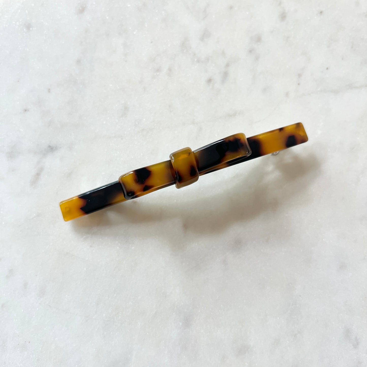 Knotted Bow Barrette in Tortoise