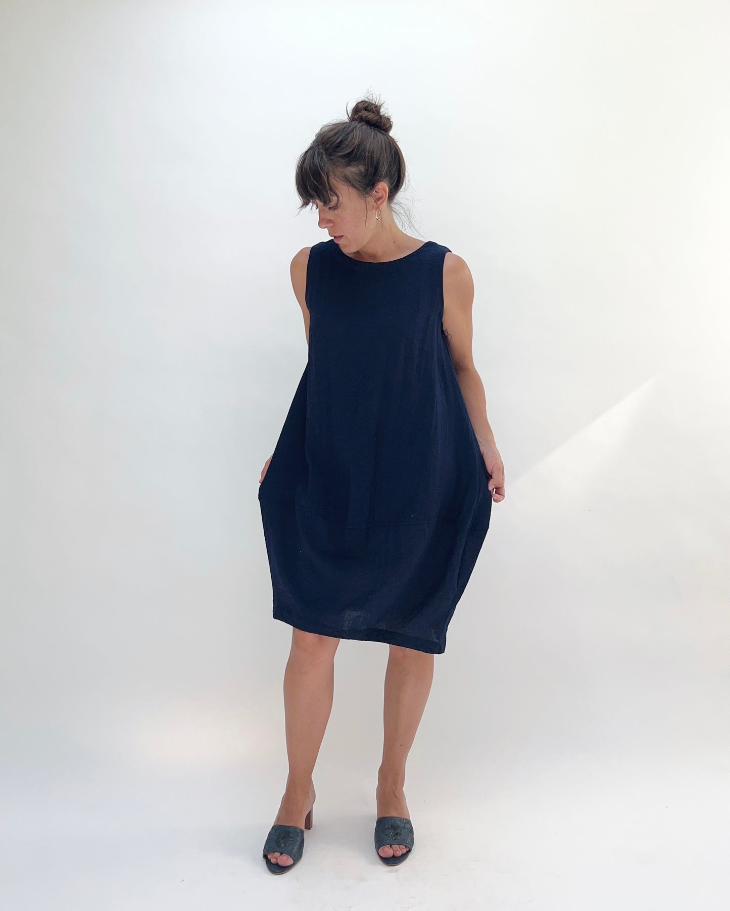 Eleven Stitch | Travel Bubble Dress in Indigo