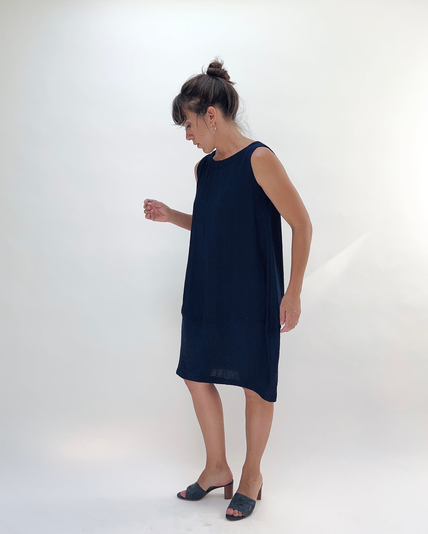 Eleven Stitch | Travel Bubble Dress in Indigo