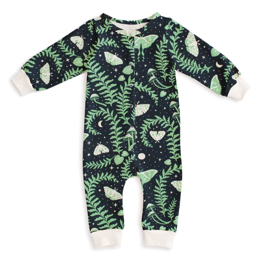 Winter Water Factory | French Terry Jumpsuit in Luna Moths Night Sky