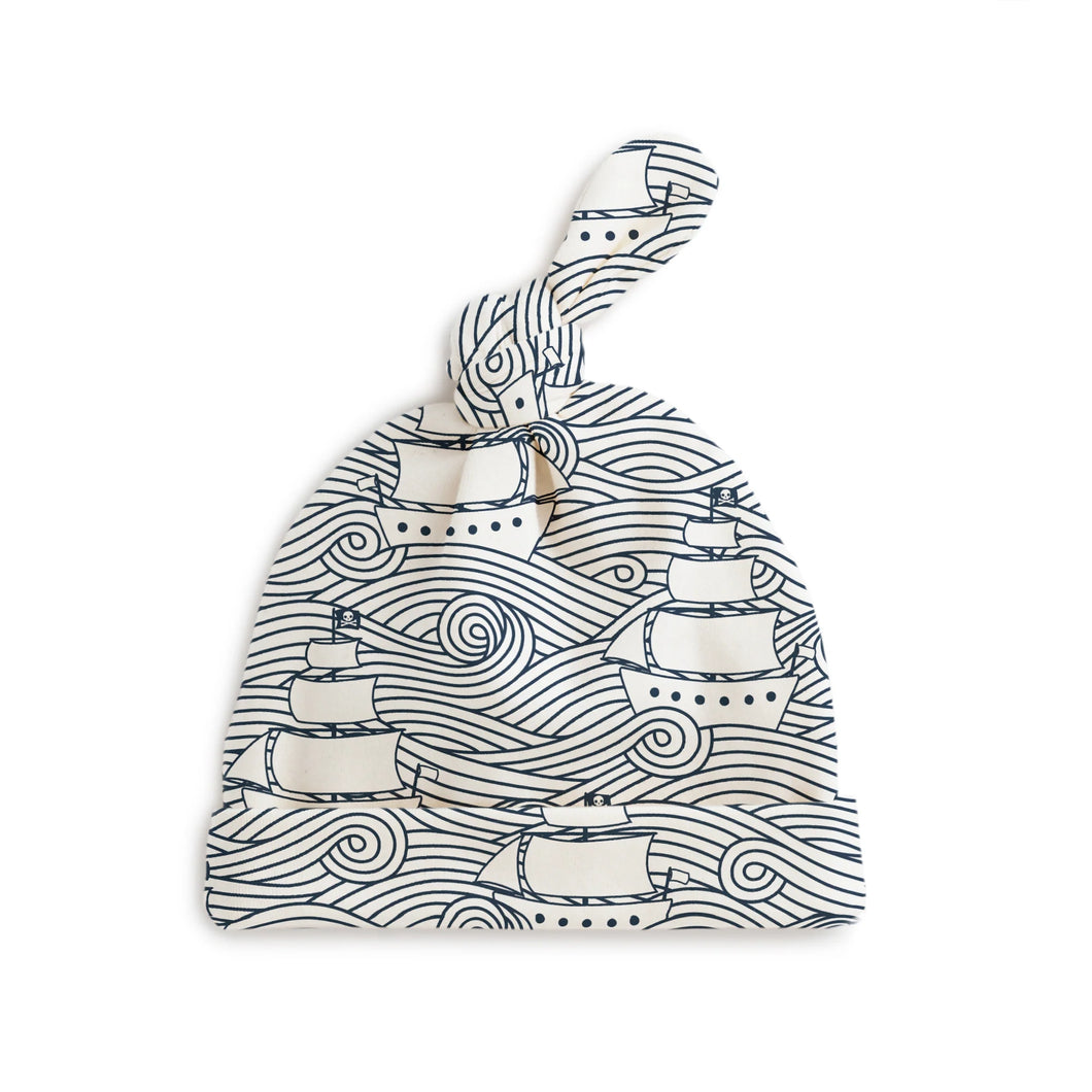 Winter Water Factory | Knotted Baby Hat in High Seas Print