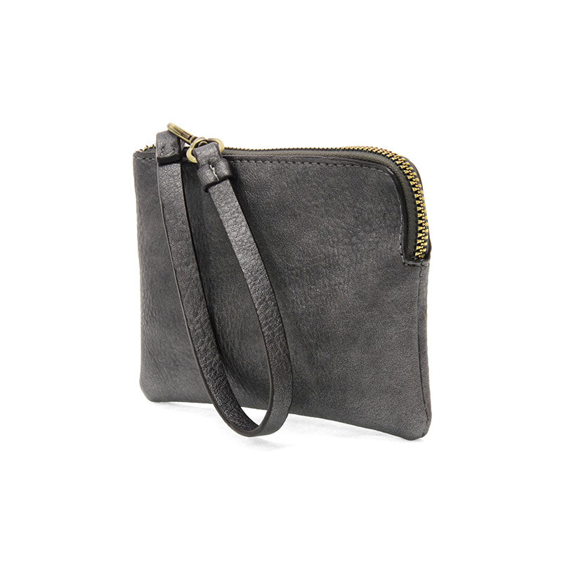 Pippa Wristlet Pouch in Metallic Pewter