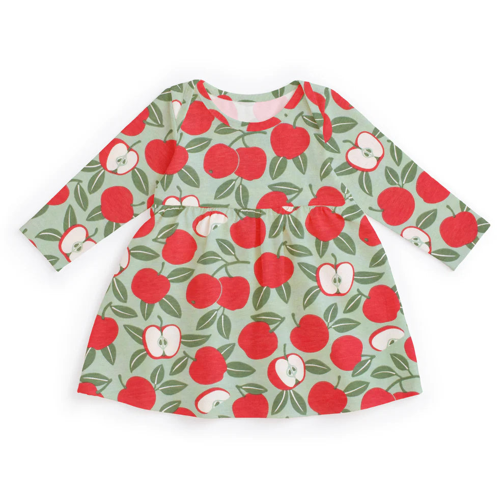 Winter Water Factory | Lausanne Baby Dress in Red and Green Apples