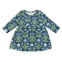 Load image into Gallery viewer, Winter Water Factory | Lausanne Baby Dress in Blue and Green Floral Blockprint
