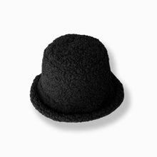 Load image into Gallery viewer, Sueded Sherpa Fisherman Hat in Black
