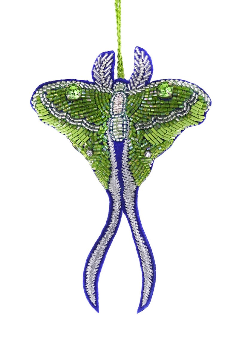 Tinsel Luna Moth Ornament