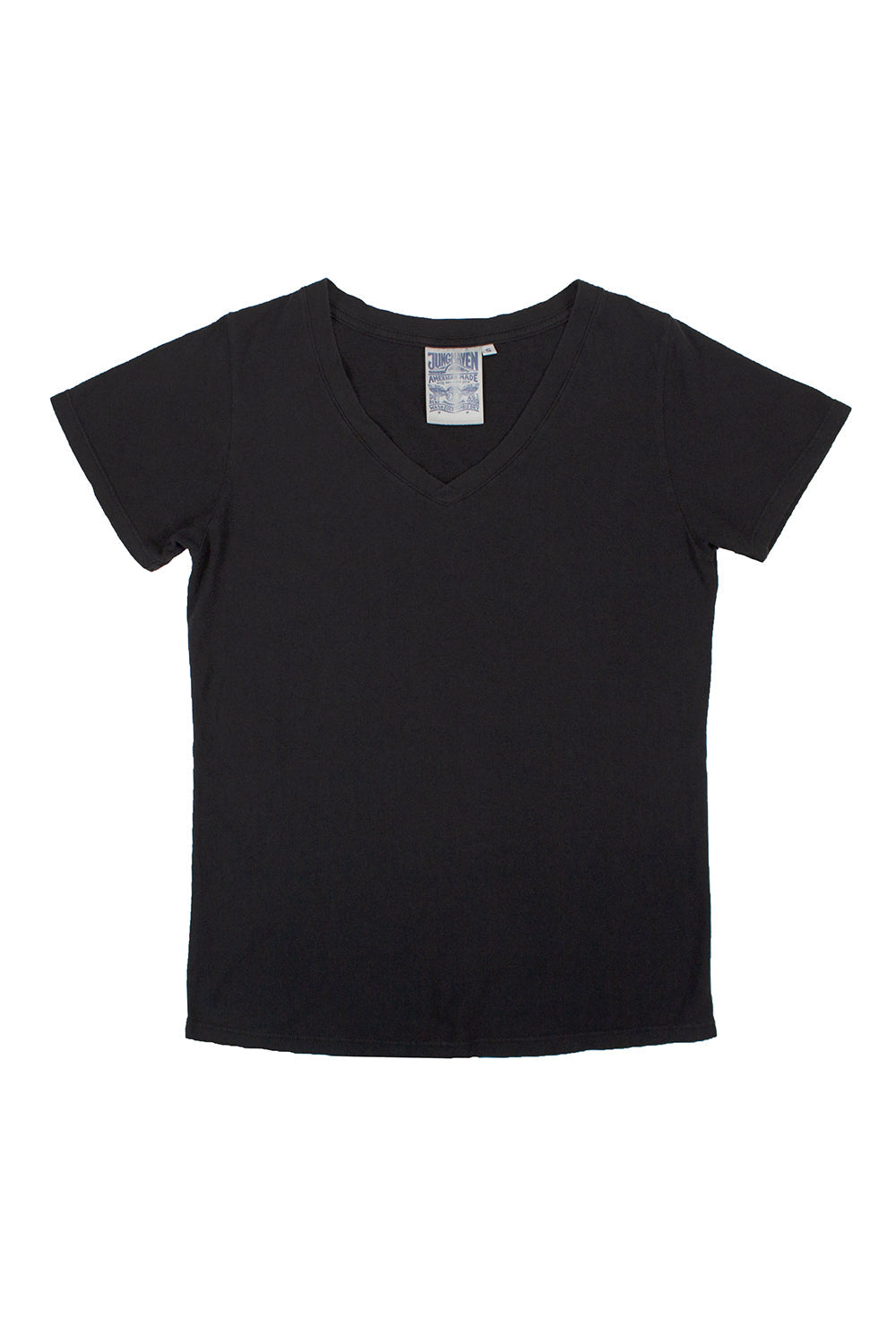 Jungmaven | Paige V-Neck Tee in Black