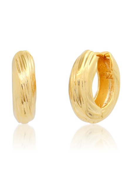 Tai | Textured Chubby Huggie Hoops