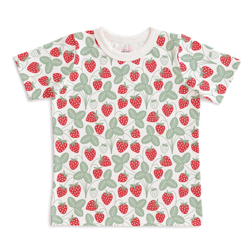 Winter Water Factory | Short Sleeve Tee in Strawberries Print
