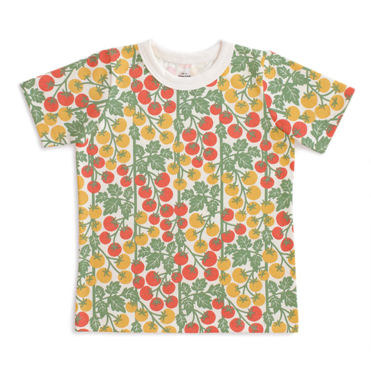 Short Sleeve Tee in Tomato Vines Red & Yellow