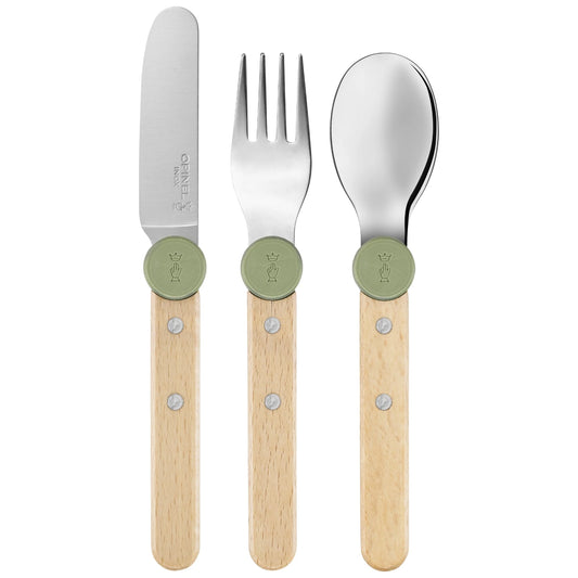 Le Petit Gourmet Kids Cutlery Set, Olive