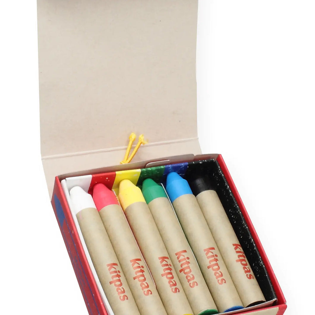 Kitpas | Rice Bran Wax Art Crayons (6 Colors)