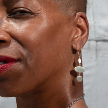 Load image into Gallery viewer, Jane Diaz | Small Silver Disc and Ellipse Drop Earrings
