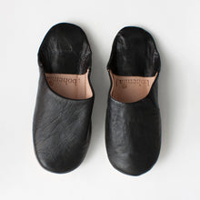 Load image into Gallery viewer, Moroccan Babouche Slippers in Black
