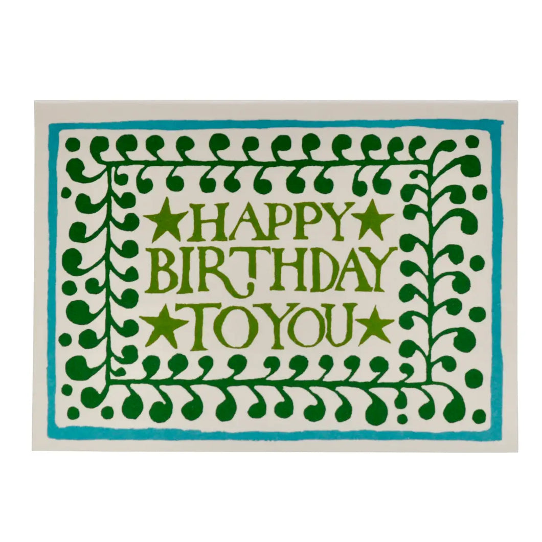 Green Comma Happy Birthday Card