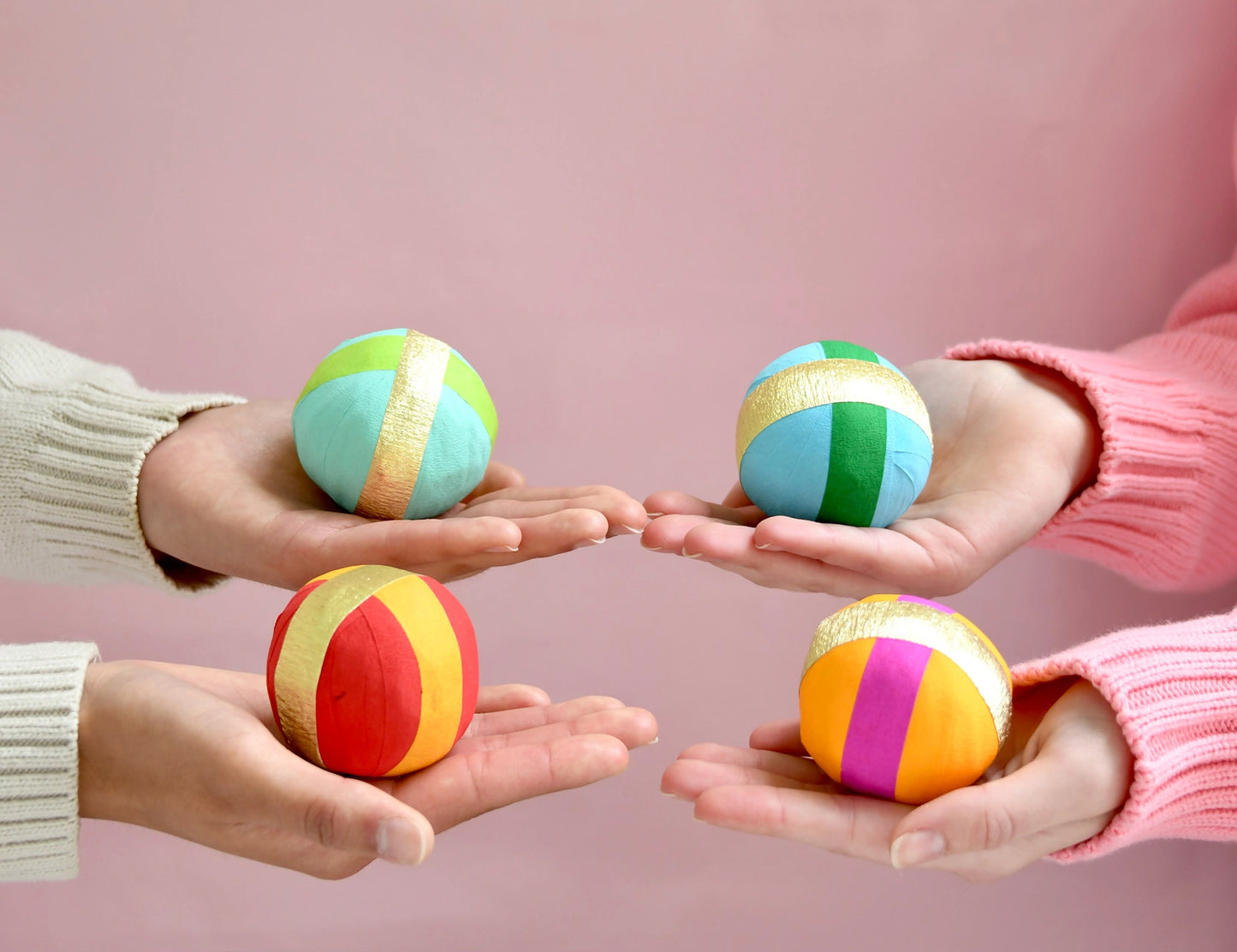 Gold Metallic Stripe Mini Surprise Ball, Assorted