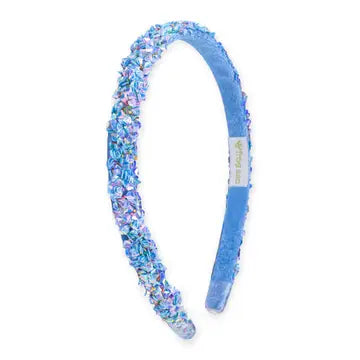 Thin Sequin Headband in Blue
