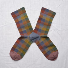 Load image into Gallery viewer, Bonne Maison | Checkered Socks in Blue Grey
