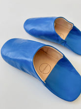 Load image into Gallery viewer, Moroccan Babouche Slippers in Majorelle Blue
