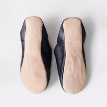 Load image into Gallery viewer, Moroccan Babouche Slippers in Black
