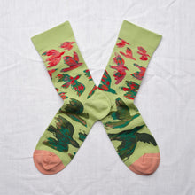 Load image into Gallery viewer, Bonne Maison | Soaring Bird Socks in Lime
