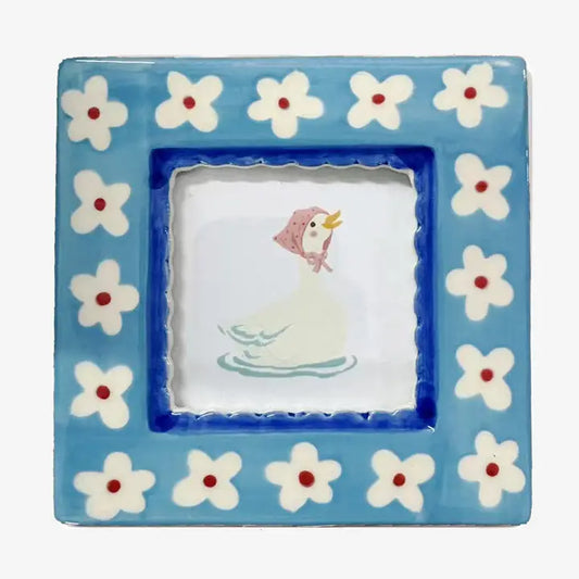 Blue Flowers Ceramic Photo Frame
