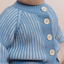 Load image into Gallery viewer, Cotton Brioche Cardigan in Dusty Blue
