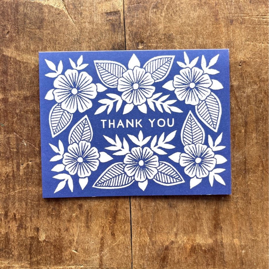 Katharine Watson | Thank You Flowers Block Printed Card