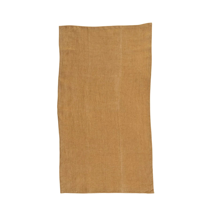Stonewashed Linen Tea Towel in Mustard