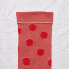 Load image into Gallery viewer, Bonne Maison | Polka Dot Socks in Faded Rouge
