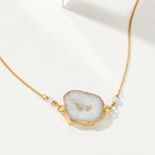 Load image into Gallery viewer, Luna Norte | Earthly Geode Necklace in Agate &amp; Moonstone
