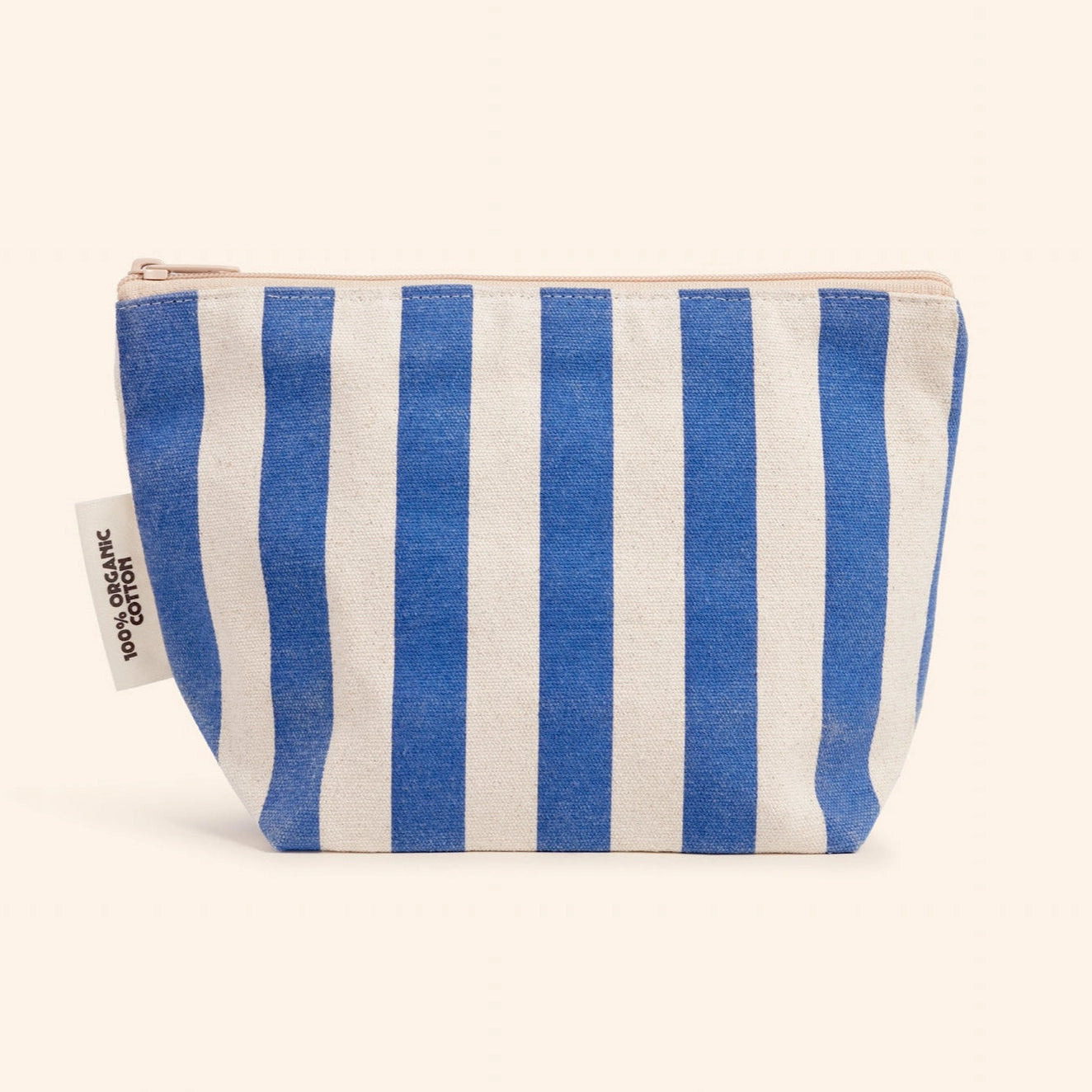 Organic Cotton Zipper Bag in Blue