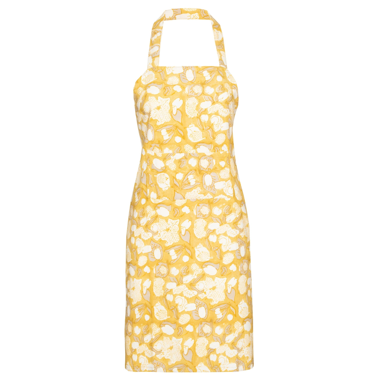 Forest Harvest Apron in Mustard & Grey